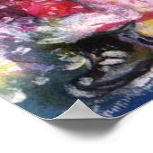 月明かりの遊クリスマスにサンタの竪琴 ポスター (角)