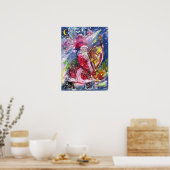 月明かりの遊クリスマスにサンタの竪琴 ポスター (キッチン)