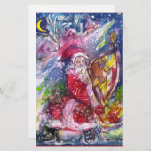 月明かりの遊クリスマスにサンタの竪琴 便箋 (正面/裏面)
