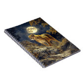 月明かりの野生生物アートのクーガー ノートブック (右側)