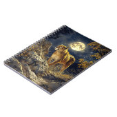 月明かりの野生生物アートのクーガー ノートブック (左側)