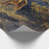 月明かりの野生生物アートのクーガー ラッピングペーパー (角)