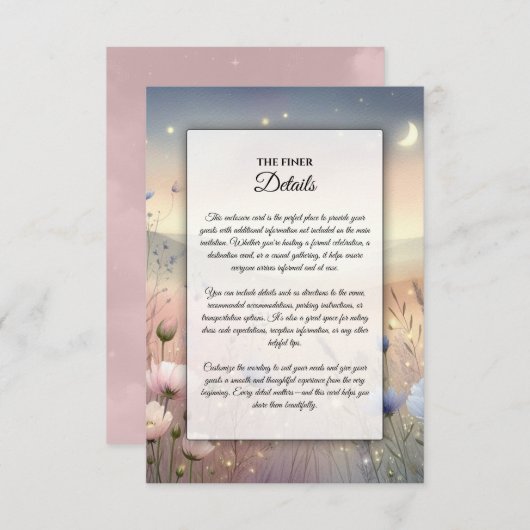 月明かりの野花の結婚ささやき エンクロージャーカード (正面/裏面)