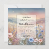 月明かりの野花の結婚ささやき 招待状 (正面)