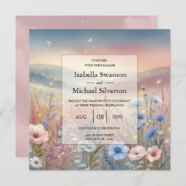 月明かりの野花の結婚ささやき 招待状