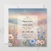 月明かりの野花の結婚ささやき 招待状 (正面)