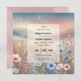 月明かりの野花の結婚ささやき 招待状