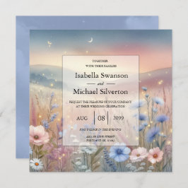 月明かりの野花の結婚ささやき 招待状