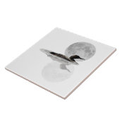 月明かりの陶磁器タイルの中でルーンが泳ぐ タイル (側面)