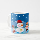 月明かりの雪あそび コーヒーマグカップ (正面左)