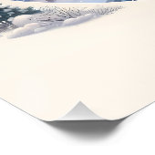月明かりの雪に覆われた川辺の冬の狐たち ポスター (コーナー)