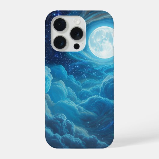 月明かりの雲の空のスマホケース iPhoneケース (裏面)