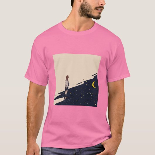 月明かりの静かな散歩。 Tシャツ (正面)