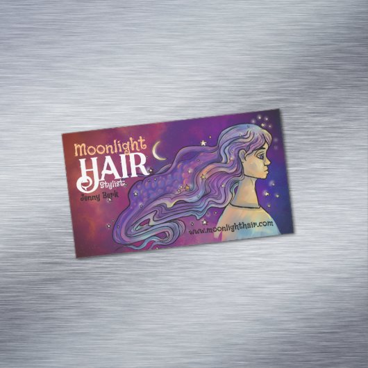 月明かりの髪と爪、 ネイルの名刺 マグネット名刺 (インサイチュ)