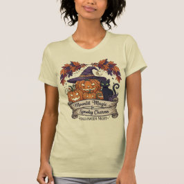"月明かりの魔法とスプーキーなチャーム" ハロウィンTシャツ Tシャツ