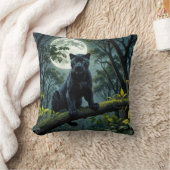 月明かりの黒いヒョウ クッション (ブランケット)