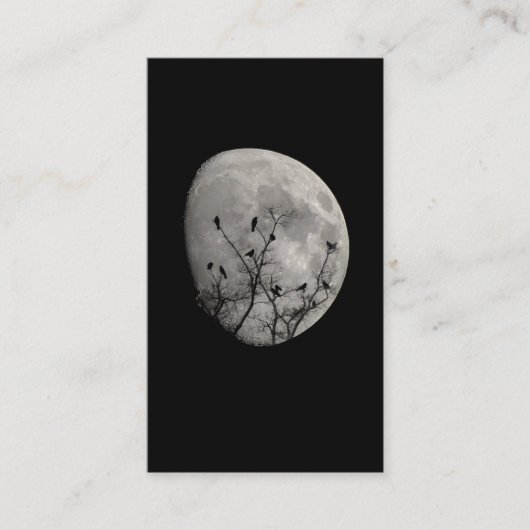 月明かりゴシック烏シルエット 名刺 (正面)