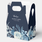 月明かりブルー水彩フローラ結婚式の引き出物箱 フェイバーボックス (オープン)