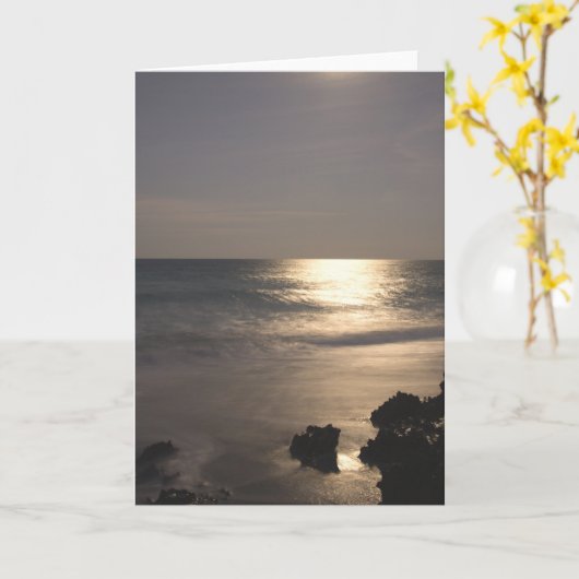 月明かり海 カード (黄色い花)