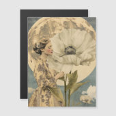 月明かり美しい – 白い花と月を持つ女性 (正面/裏面)