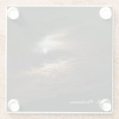 月明かり雲の夜空の写真パーソナライズされた ガラスコースター (裏面)