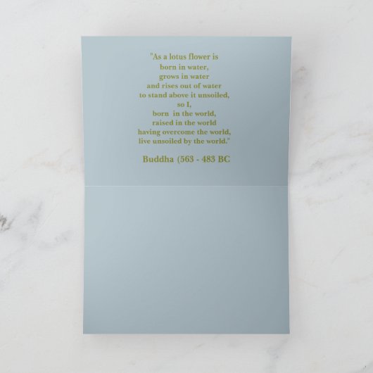 月明かり黄色の蓮の花/仏引用文 カード (内部)