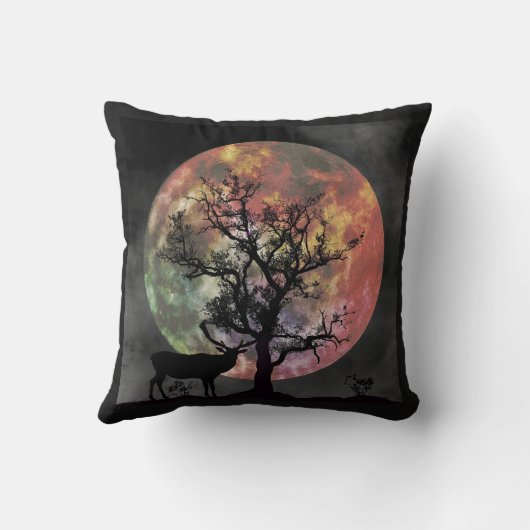 月明かわいらしかりの中のエルクシルエット装飾用クッション クッション (裏面)