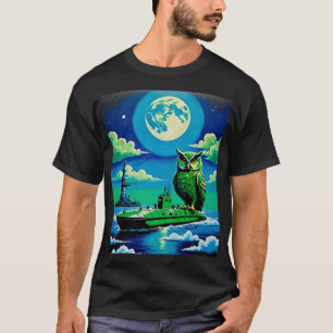 月明けフクロウオンサブマリンティー Tシャツ