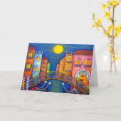 月明りのベニスの挨拶状 カード (黄色い花)