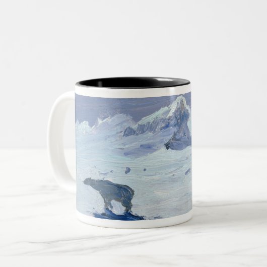 月明りの夜1899年の白くまの狩り ツートーンマグカップ (正面左)