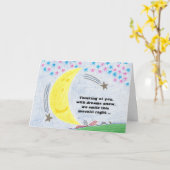 月明りの夢の新生児カード カード (黄色い花)