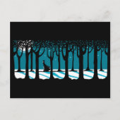 月明りの森の冬の歩行 ポストカード (正面)