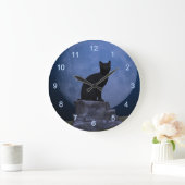 月明りの猫 ラージ壁時計 (ホーム)