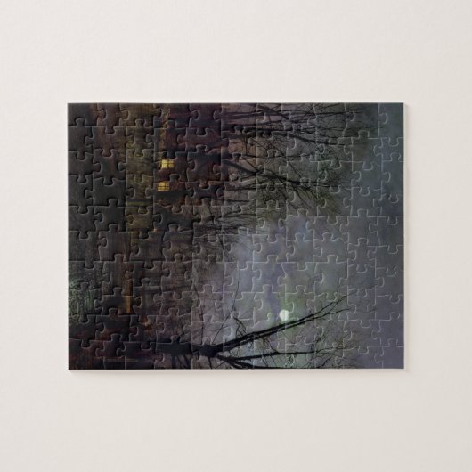月明りの通り場面、1882年(キャンバスの油) 2 ジグソーパズル (横)