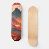 月明カスタムかりの山の水色 スケートボード (正面)