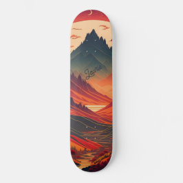 月明カスタムかりの山の水色 スケートボード