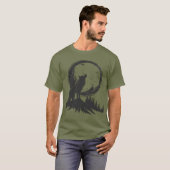 月明クラシックかりの中の狼 Tシャツ (正面フル)