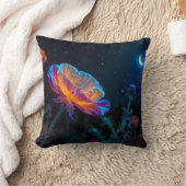 月明サイケデリックかりの中でポピー クッション (ブランケット)