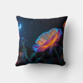 月明サイケデリックかりの中でポピー クッション (裏面)