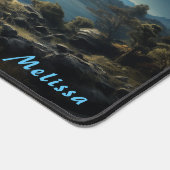 月明パーソナライズされたかり夜景デスクマット デスクマット (コーナー)