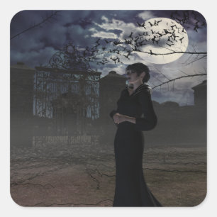 月明不気味かりの暗い妖精 スクエアシール