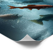 月明威厳のあるけダンス中のサーモン16x20 ポスター (角)