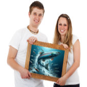 月明威厳のあるけダンス中のサーモン24x18 ポスター