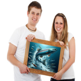 月明威厳のあるけダンス中のサーモン24x18 ポスター