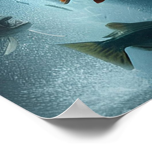 月明威厳のあるけダンス中のサーモン24x36 ポスター (角)