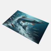 月明威厳のあるけダンス中のサーモン36x24 ドアマット (アングル)