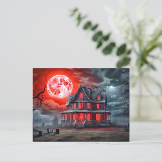 月明幽霊のよく出るかりの不気味な家 ポストカード (スタンド正面)