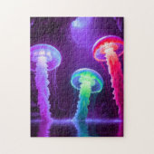 月明数々のかりの洞窟の色のクラゲ ジグソーパズル (縦)