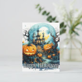 月明白熱［赤熱］光を放つかりの後のカボチャ ポストカード (スタンド正面)