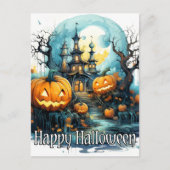 月明白熱［赤熱］光を放つかりの後のカボチャ ポストカード (正面)